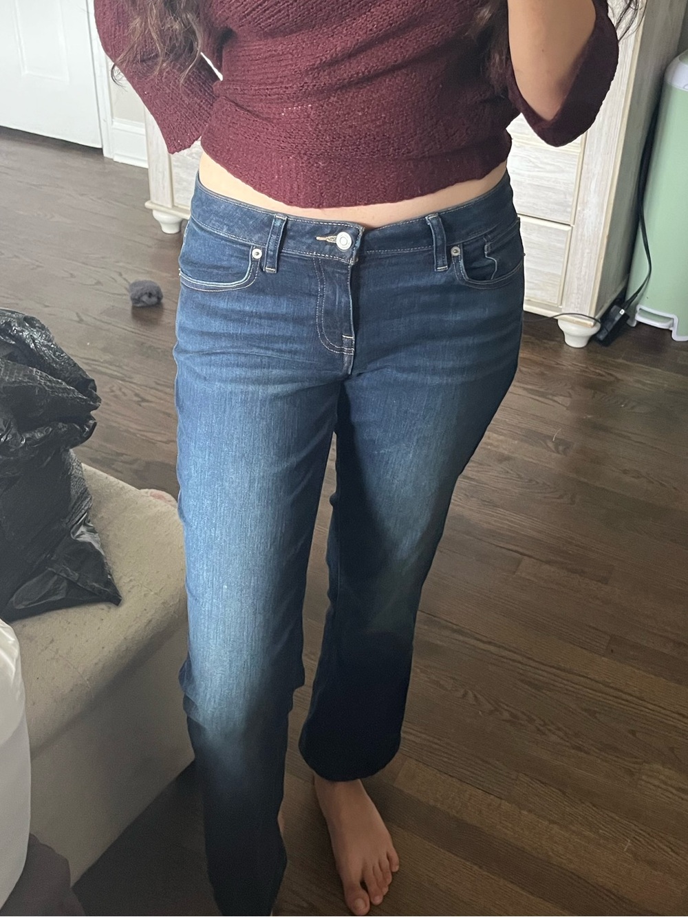 Lucky Brand Women's Dark Blue Straight-Leg Jeans